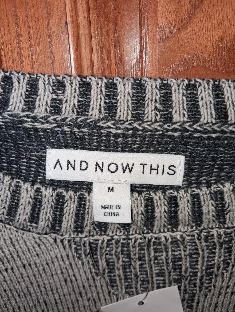 And Now This Men's Grey & Black Marled Knit Sweater In A Size Medium. NWT
